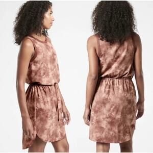 ATHLETA Rincon Printed Dress Size 2X Evian Hearth Rose Travel Stretch Camo